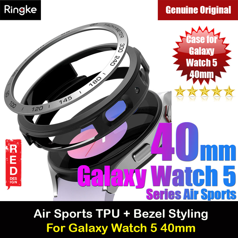 Picture of Ringke Air Sports Flexible TPU Material Protection Case and Bezel Styling for Samsung Galaxy Watch 5 Series 40mm (Black Case and Bezel Stying Silver) Samsung Galaxy Watch 5 40mm- Samsung Galaxy Watch 5 40mm Cases, Samsung Galaxy Watch 5 40mm Covers, iPad Cases and a wide selection of Samsung Galaxy Watch 5 40mm Accessories in Malaysia, Sabah, Sarawak and Singapore 