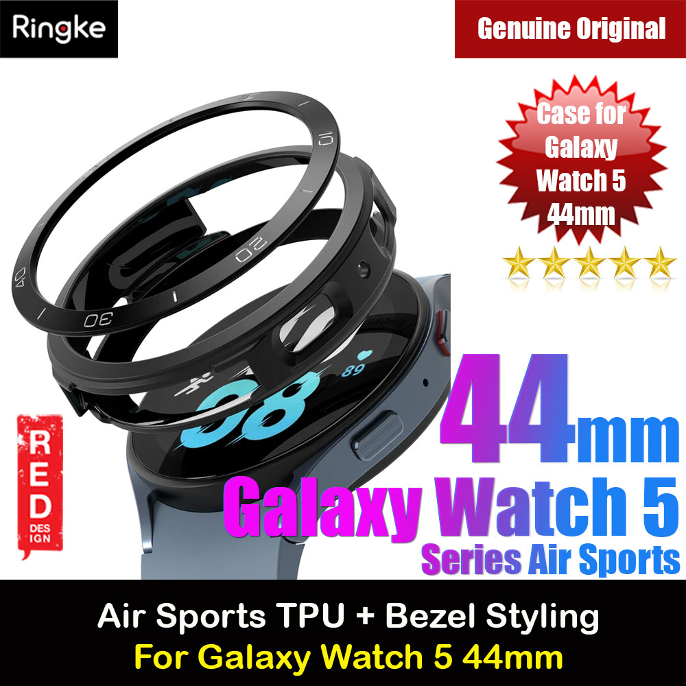 Picture of Ringke Air Sports Flexible TPU Material Protection Case and Bezel Styling for Samsung Galaxy Watch 5 Series 44mm (Black Case and Bezel Stying Black) Samsung Galaxy Watch 4 44mm- Samsung Galaxy Watch 4 44mm Cases, Samsung Galaxy Watch 4 44mm Covers, iPad Cases and a wide selection of Samsung Galaxy Watch 4 44mm Accessories in Malaysia, Sabah, Sarawak and Singapore 