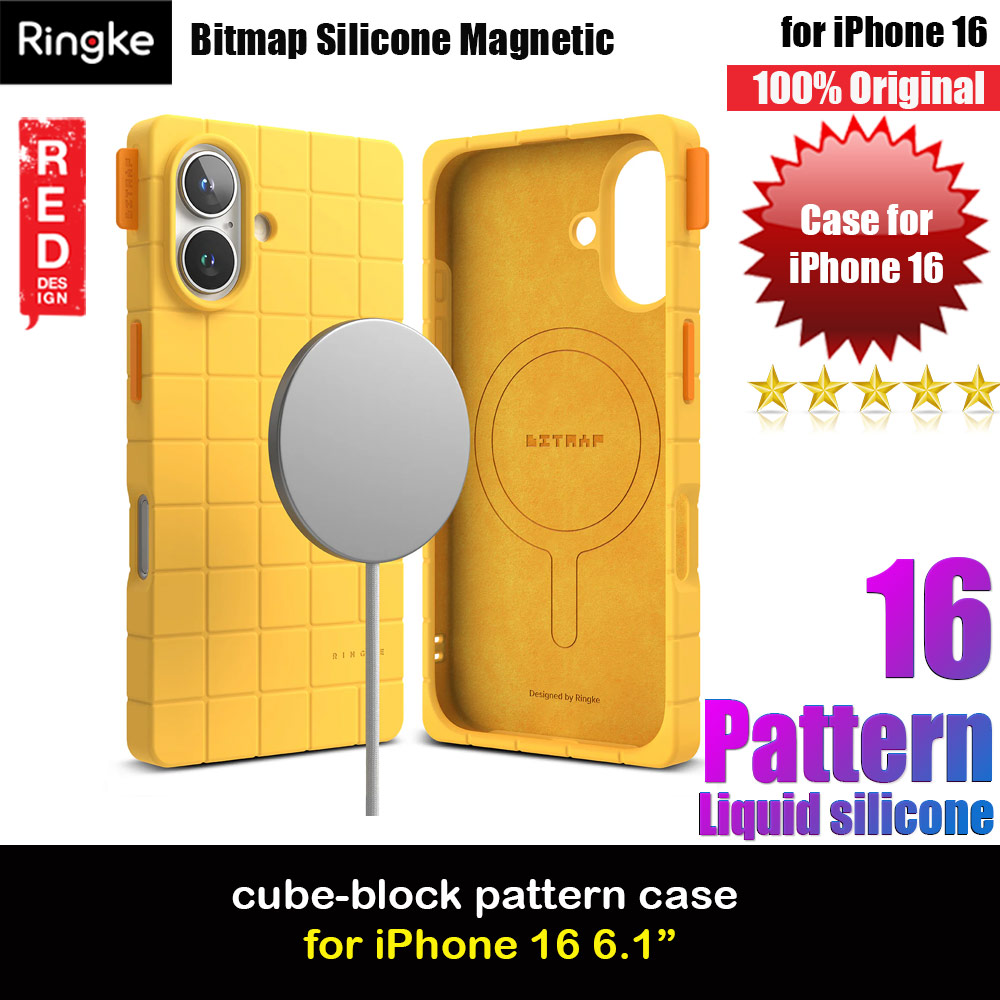 Picture of Ringke Bitmap Magnetic Pattern Drop Protection Case for iPhone 16 6.1 (Yellow) Apple iPhone 16 6.1- Apple iPhone 16 6.1 Cases, Apple iPhone 16 6.1 Covers, iPad Cases and a wide selection of Apple iPhone 16 6.1 Accessories in Malaysia, Sabah, Sarawak and Singapore 