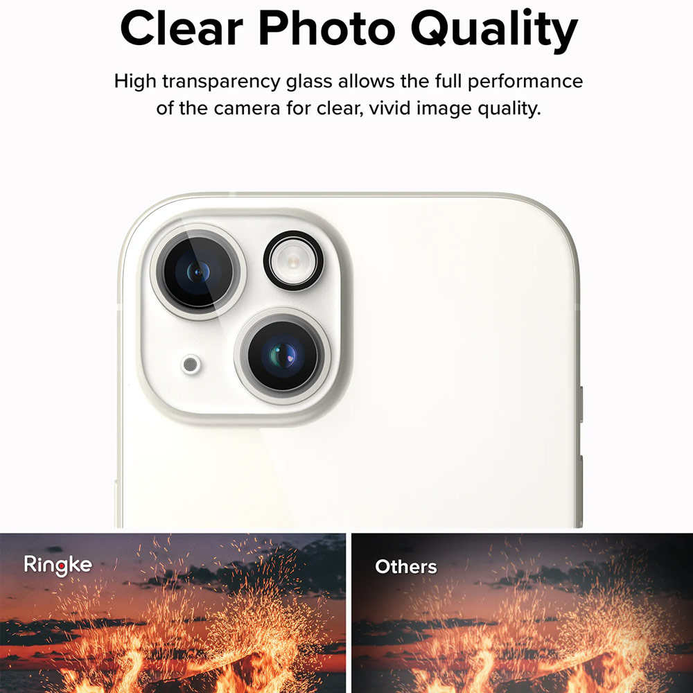 Picture of Apple iPhone 15 Pro 6.1  | Ringke Camera Glass Protector for 15 Plus iPhone 15 (Clear)