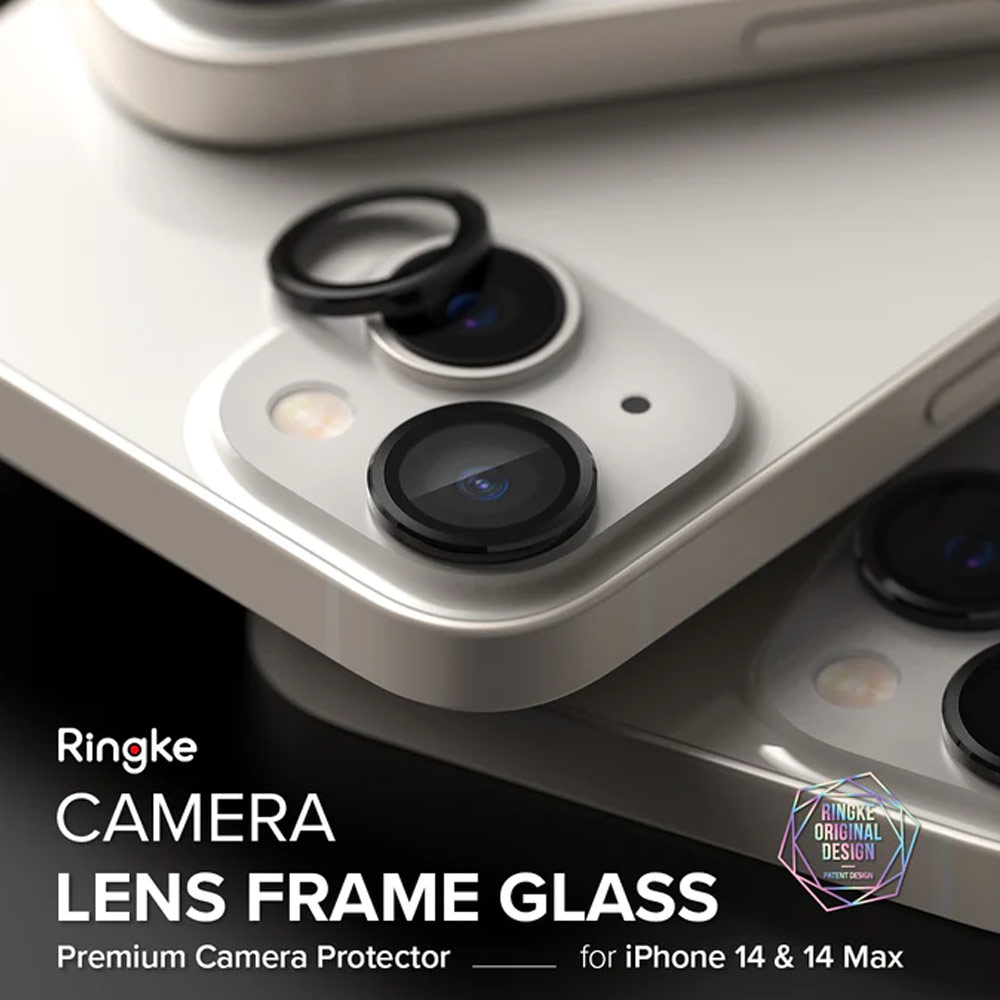 Picture of Apple iPhone 14 Plus 6.7  | Ringke Camera Lens Frame Glass for Apple iPhone 14 Plus 6.7 iPhone 14 6.1 (Black)