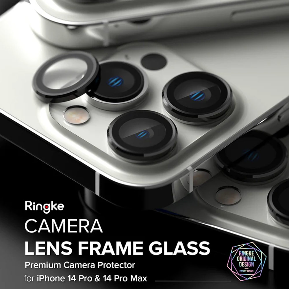 Picture of Apple iPhone 14 Pro Max 6.7  | Ringke Camera Lens Frame Glass for Apple iPhone 14 Pro Max 6.7 iPhone 14 Pro 6.1 (Black)