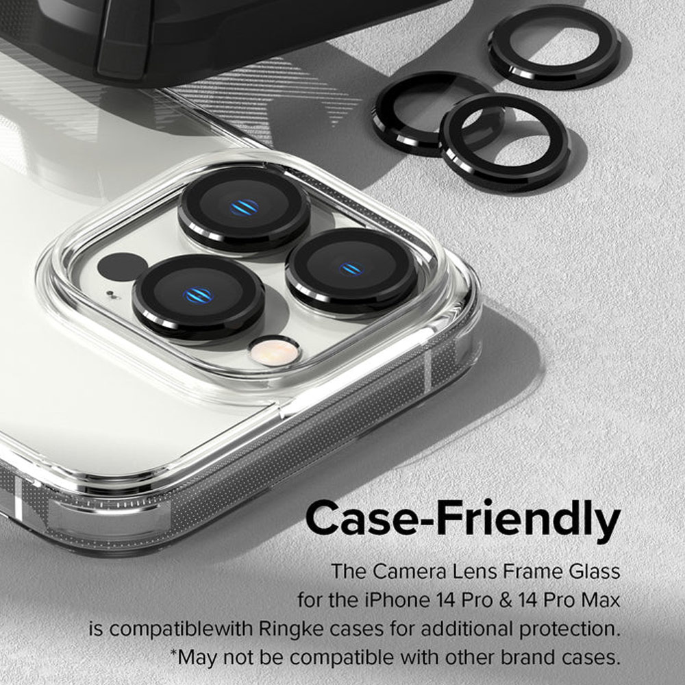 Picture of Apple iPhone 14 Pro Max 6.7  | Ringke Camera Lens Frame Glass for Apple iPhone 14 Pro Max 6.7 iPhone 14 Pro 6.1 (Black)