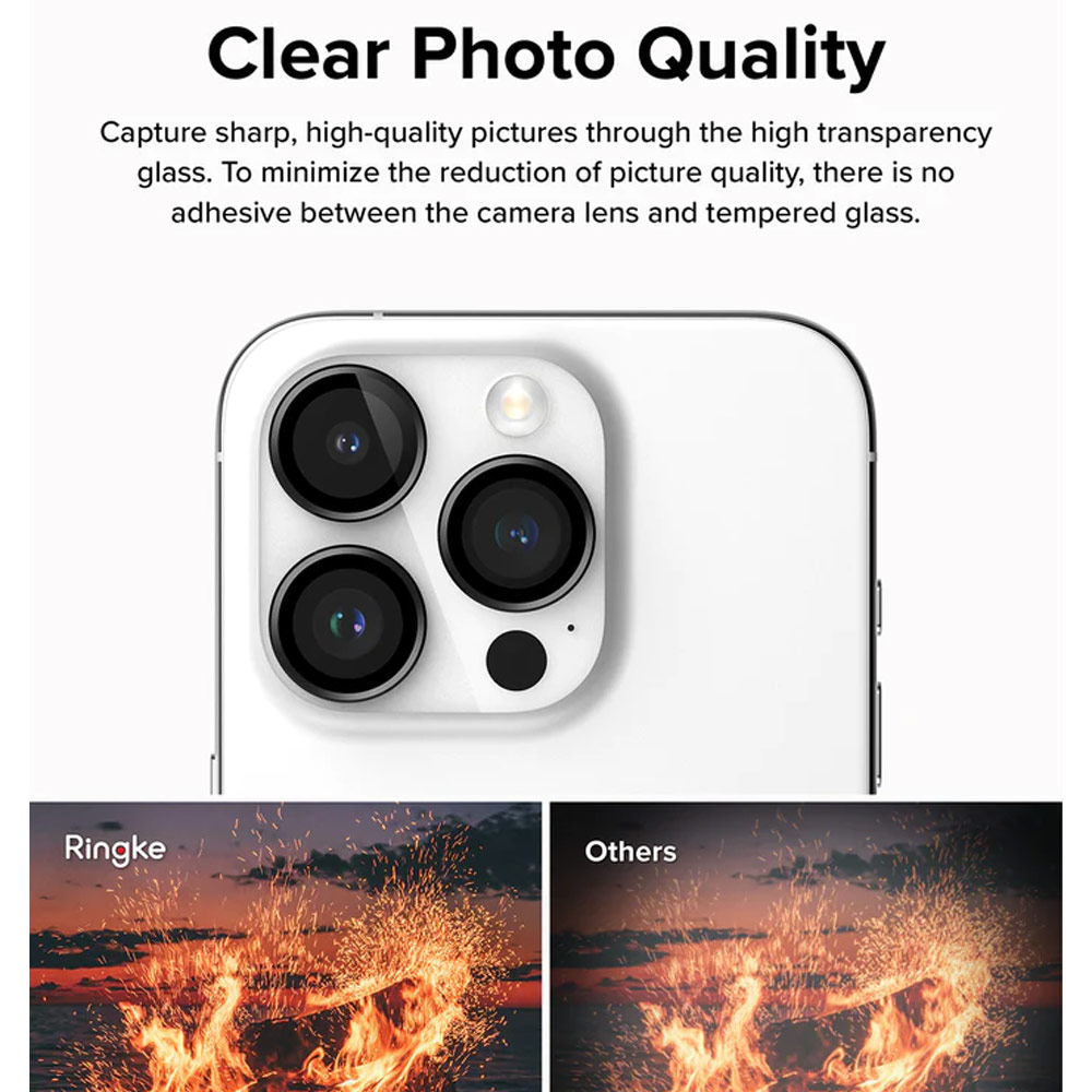 Picture of Apple iPhone 15 Pro 6.1  | Ringke Camera Lens Aluminum Frame Glass for Apple iPhone 15 Pro 6.1 (Black)