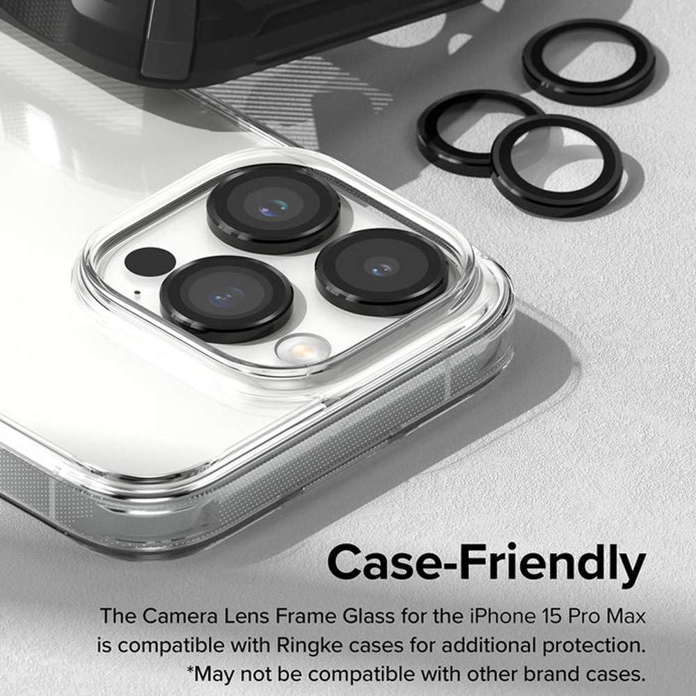 Picture of Apple iPhone 15 Pro 6.1  | Ringke Camera Lens Aluminum Frame Glass for Apple iPhone 15 Pro 6.1 (Black)