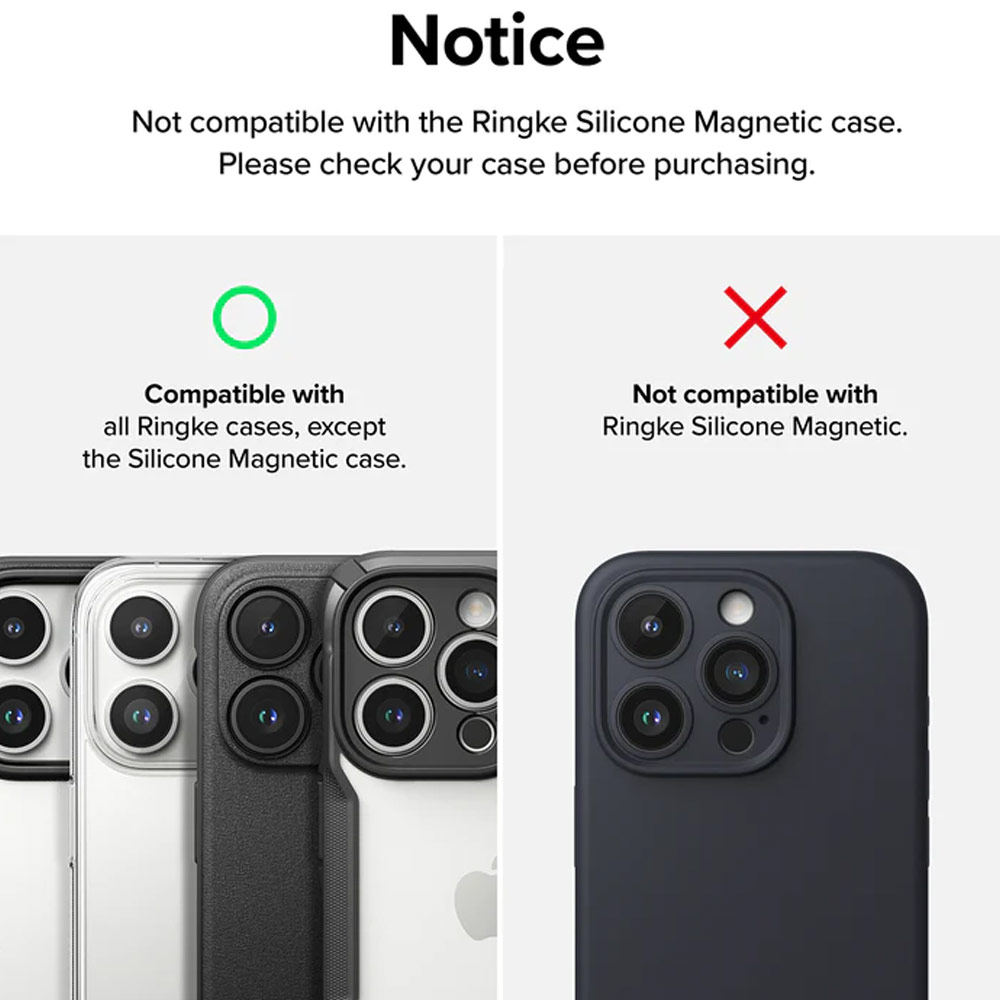 Picture of Apple iPhone 15 Pro 6.1  | Ringke Camera Lens Aluminum Frame Glass for Apple iPhone 15 Pro 6.1 (Black)