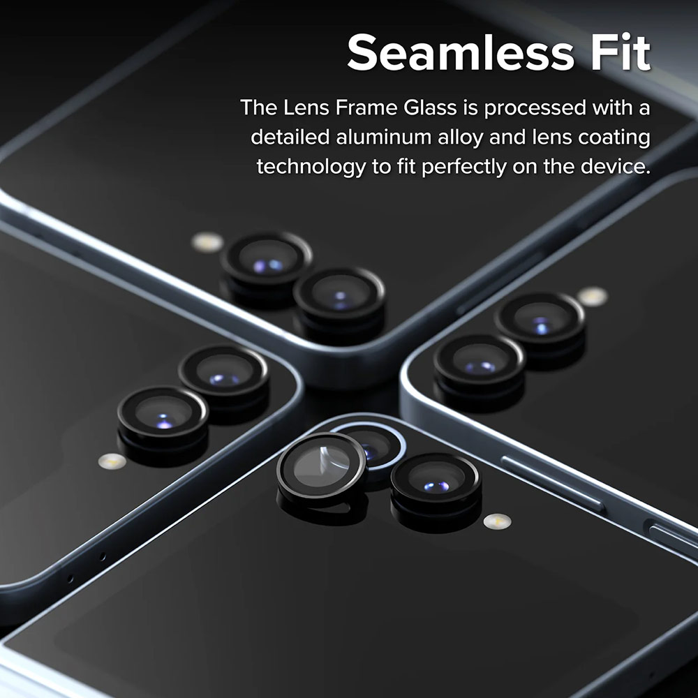 Picture of Samsung Galaxy Z Flip 6  | Ringke Camera Lens Frame Glass Lens Protector for Galaxy Z Flip 6 (Black 2pcs)