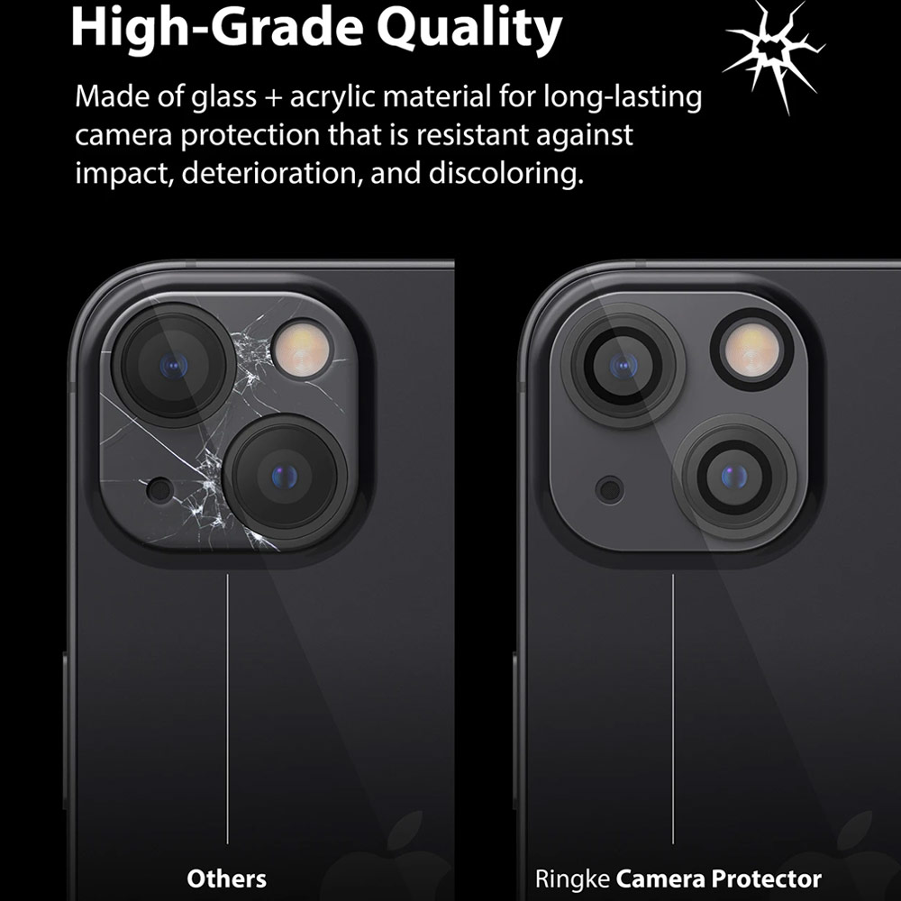 Picture of Apple iPhone 13 6.1  | Ringke Camera Glass Protector for Apple iPhone 13 6.1 iPhone 13 Mini 5.4  (Clear)