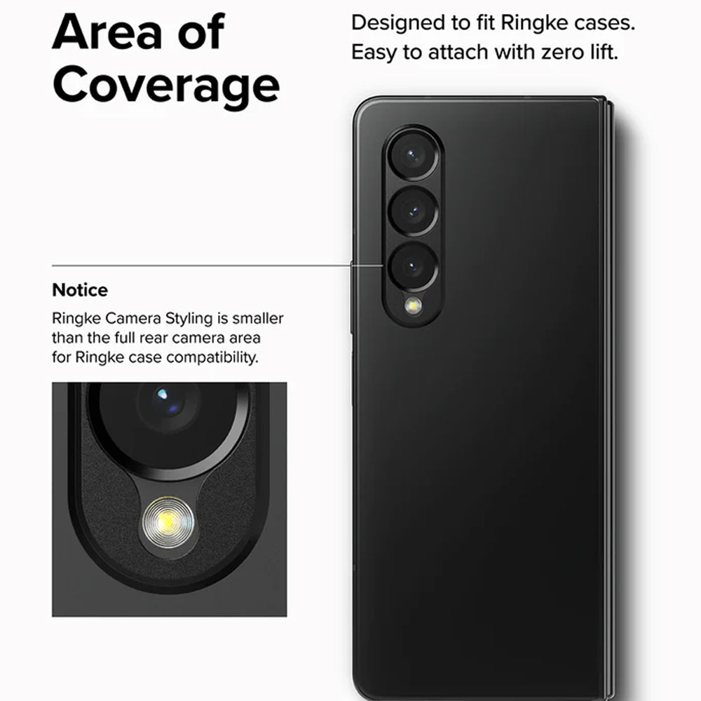 Picture of Samsung Galaxy Z Fold 4  | Ringke Camera Styling Lens Protector for Samsung Galaxy Z Fold 4 (Black)