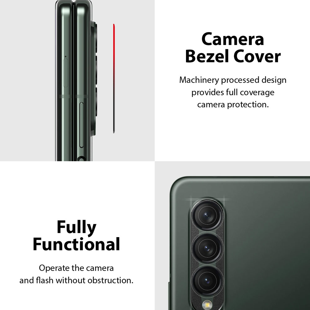 Picture of Samsung Galaxy Z Fold 3  | Ringke Camera Styling Lens Protector for Samsung Galaxy Z Fold 3 (Black)