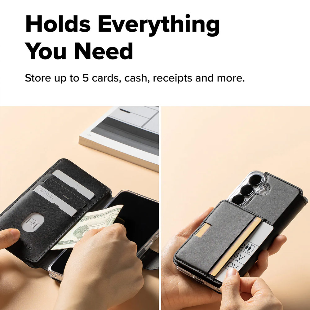 Picture of Samsung Galaxy S26 Plus  | Ringke Folio Grip Wallet Magnetic Flip Cover Card Holder for Samsung Galaxy S26 Plus (Black)