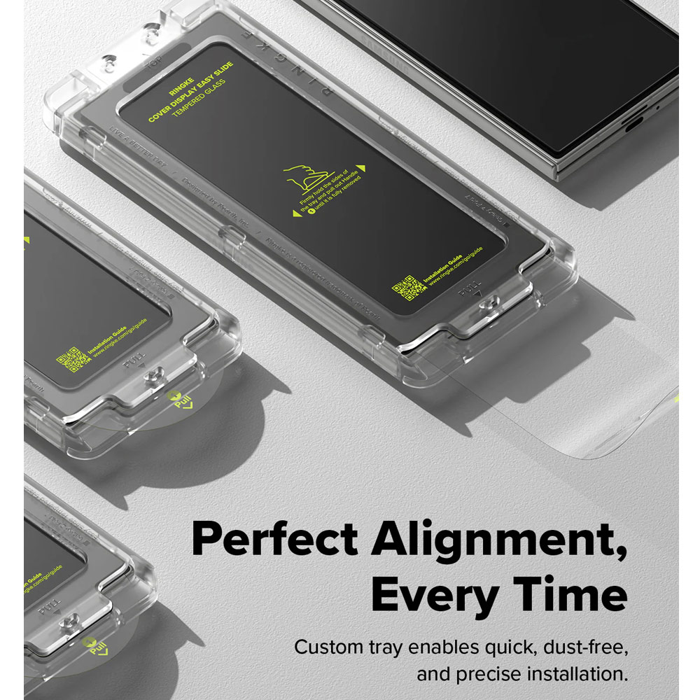 Picture of Samsung Galaxy Z Fold 7 Screen Protector | Ringke Screen Protector Cover Display Easy Slide Tempered Glass for Samsung Galaxy Z Fold 7 (2pcs Pack)