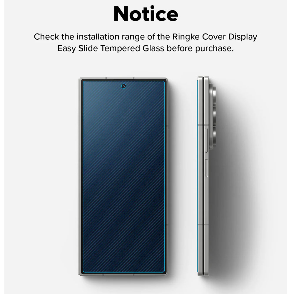 Picture of Samsung Galaxy Z Fold 7 Screen Protector | Ringke Screen Protector Cover Display Easy Slide Tempered Glass for Samsung Galaxy Z Fold 7 (2pcs Pack)