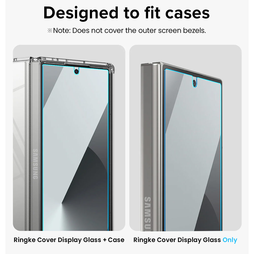 Picture of Samsung Galaxy Z Fold 6 Screen Protector | Ringke Cover Display Glass Screen Protector for Samsung Galaxy Z Fold 6 (2pcs Pack)