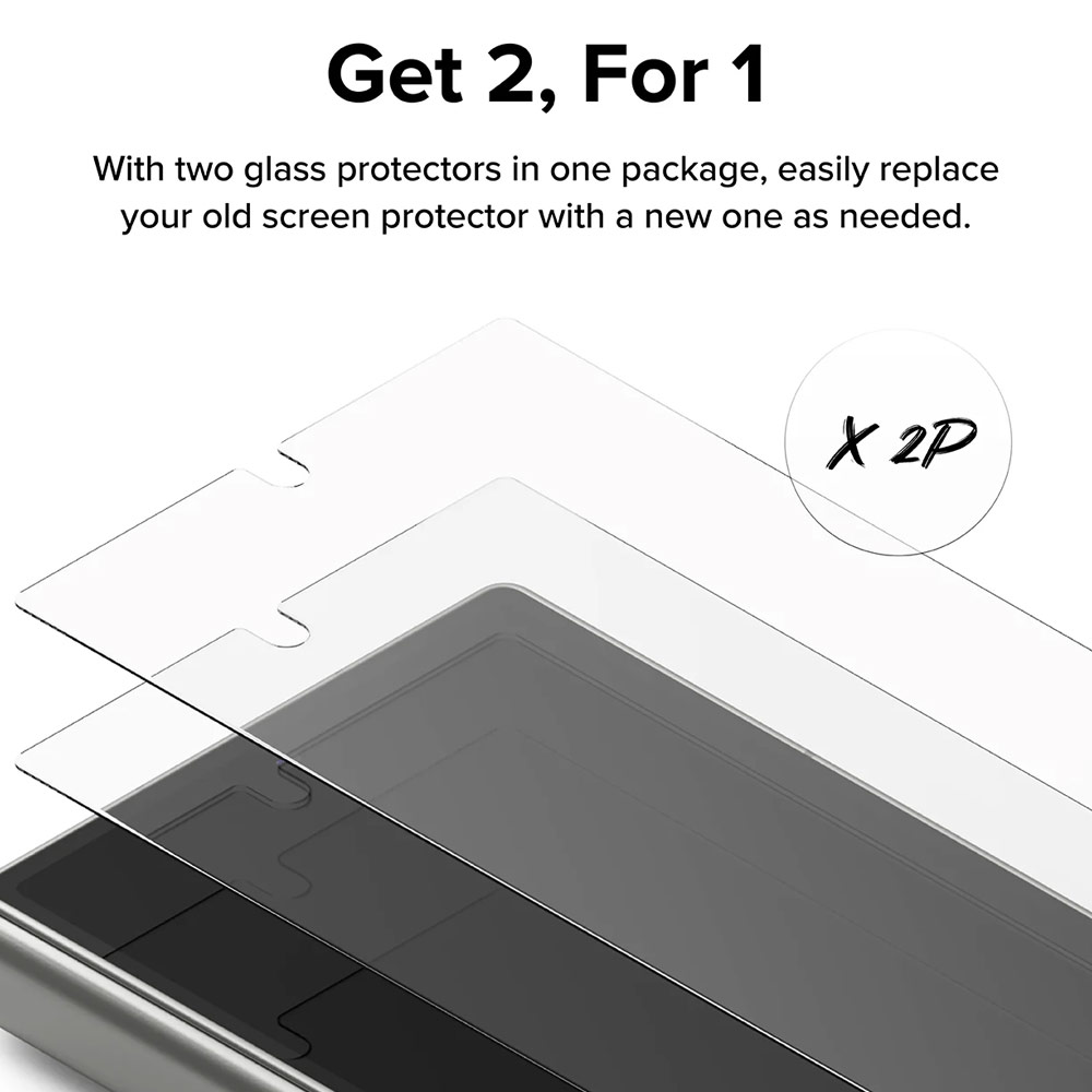 Picture of Samsung Galaxy Z Fold 6 Screen Protector | Ringke Cover Display Glass Screen Protector for Samsung Galaxy Z Fold 6 (2pcs Pack)