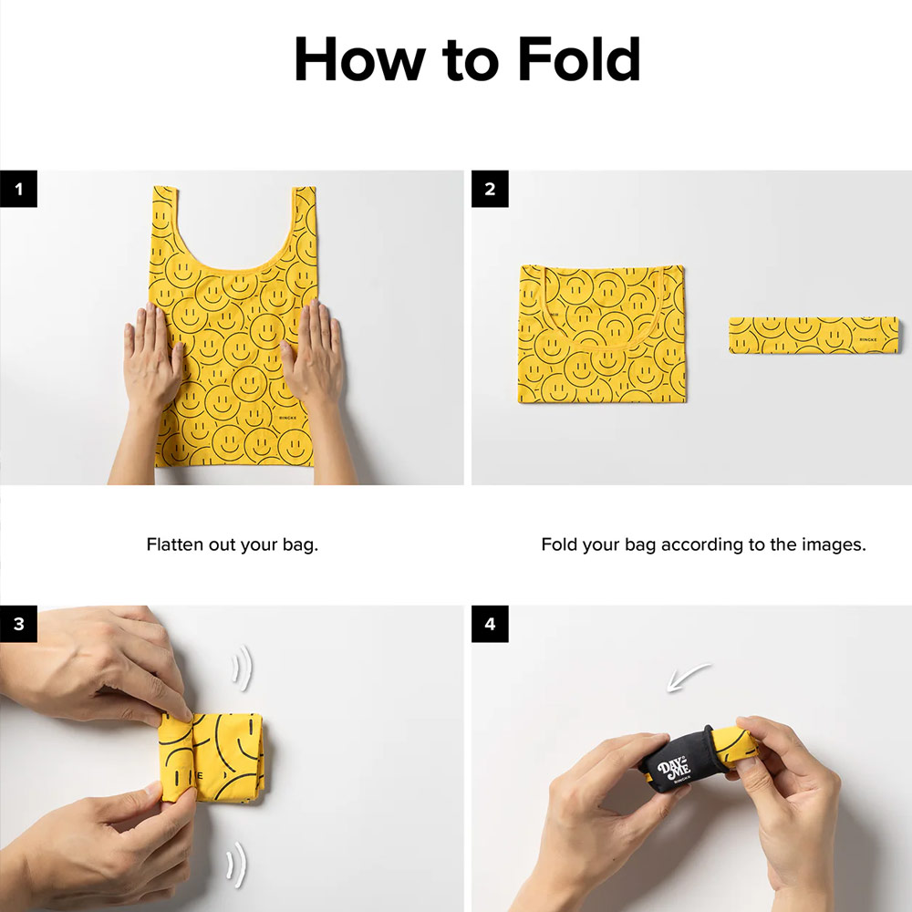 Picture of Ringke Day-Me Nylon Lightweight Easy Folding Hand Carry Bag (Smile)