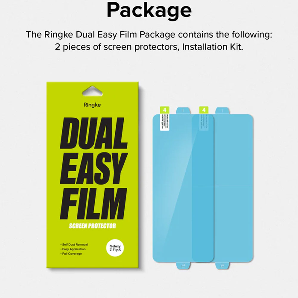 Picture of Samsung Galaxy Z Flip 5 Screen Protector | Ringke Dual Easy Film Soft Film Screen Protector for Samsung Galaxy Z Flip 5 (Inside 2 pcs)