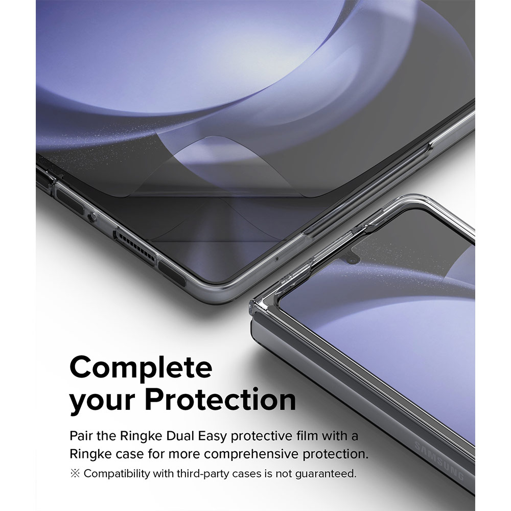 Picture of Samsung Galaxy Z Fold 5 Screen Protector | Ringke Dual Easy Film Soft Film Screen Protector for Samsung Galaxy Z Fold 5 (Font and Inside)