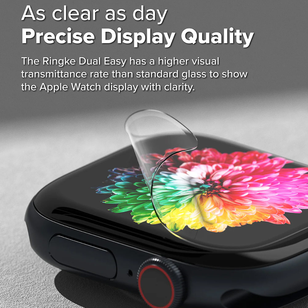 Picture of Apple Watch 10 42mm Screen Protector | Ringke Dual Easy Film High Quality EPU Self Healing Anti Finger Print Soft Screen Protector for Apple Watch Series 10 42mm (Clear) 3pcs