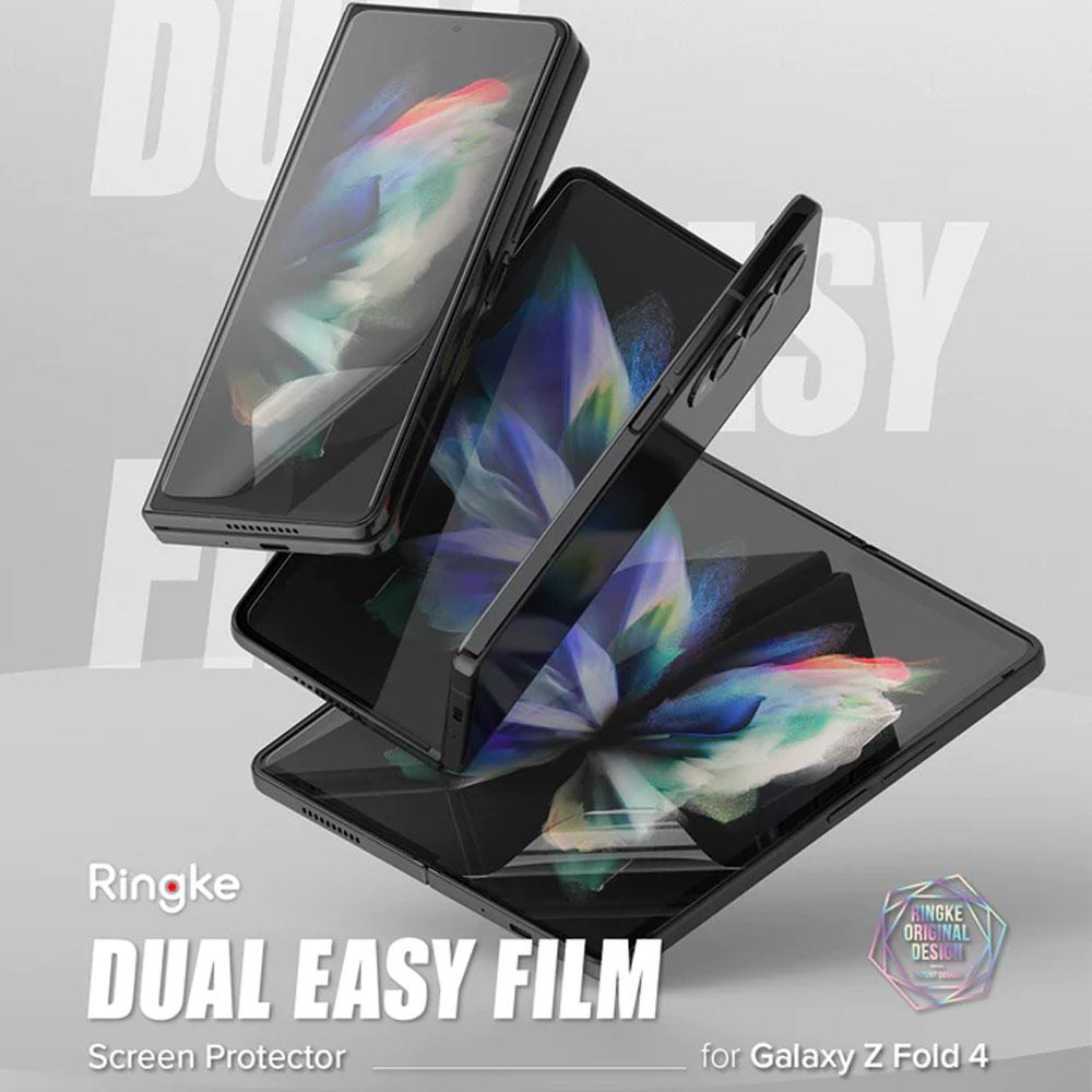 Picture of Samsung Galaxy Z Fold 4 Screen Protector | Ringke Screen Protector Dual Easy Film Exterior and Interior Screen Protector for Samsung Galaxy Z Fold 4