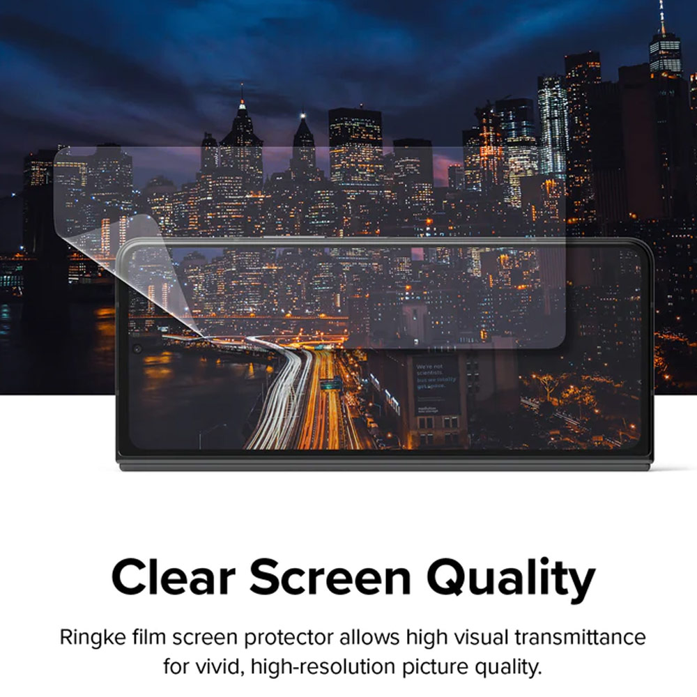 Picture of Samsung Galaxy Z Fold 4 Screen Protector | Ringke Screen Protector Dual Easy Film Exterior and Interior Screen Protector for Samsung Galaxy Z Fold 4