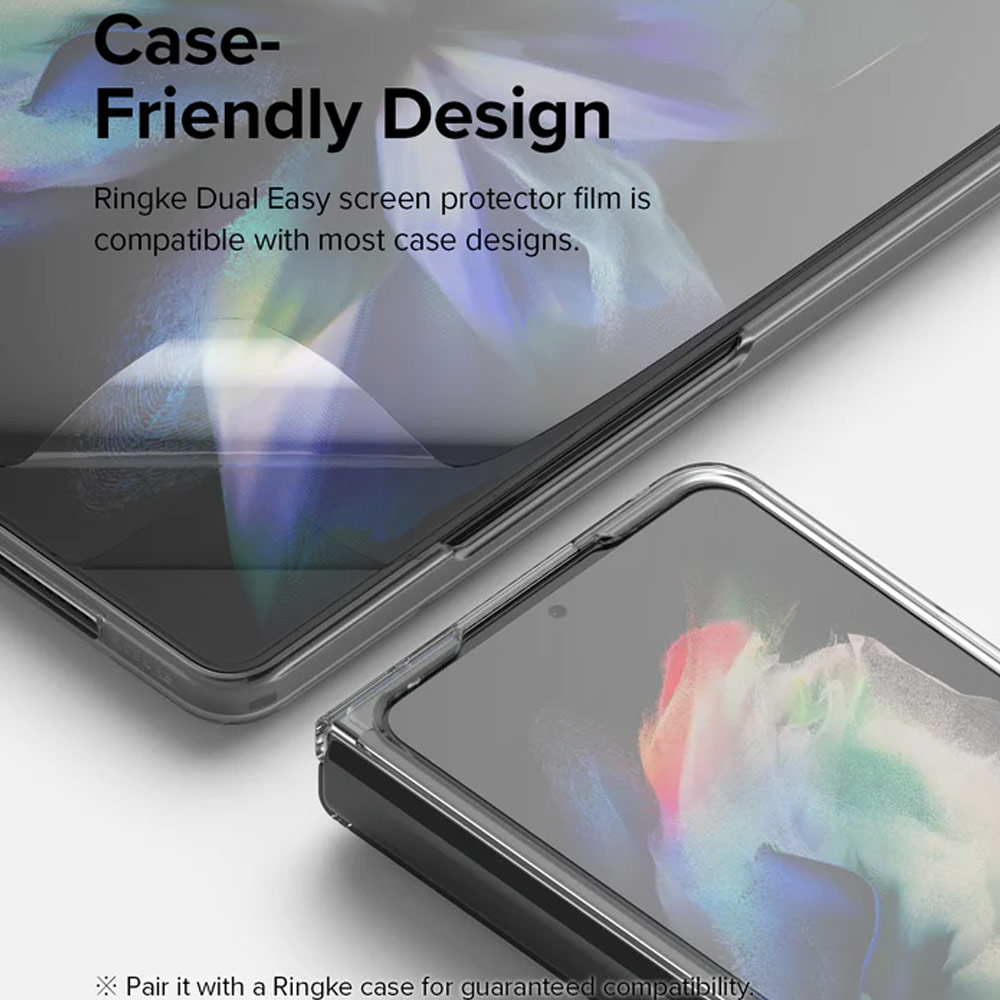 Picture of Samsung Galaxy Z Fold 4 Screen Protector | Ringke Screen Protector Dual Easy Film Exterior and Interior Screen Protector for Samsung Galaxy Z Fold 4