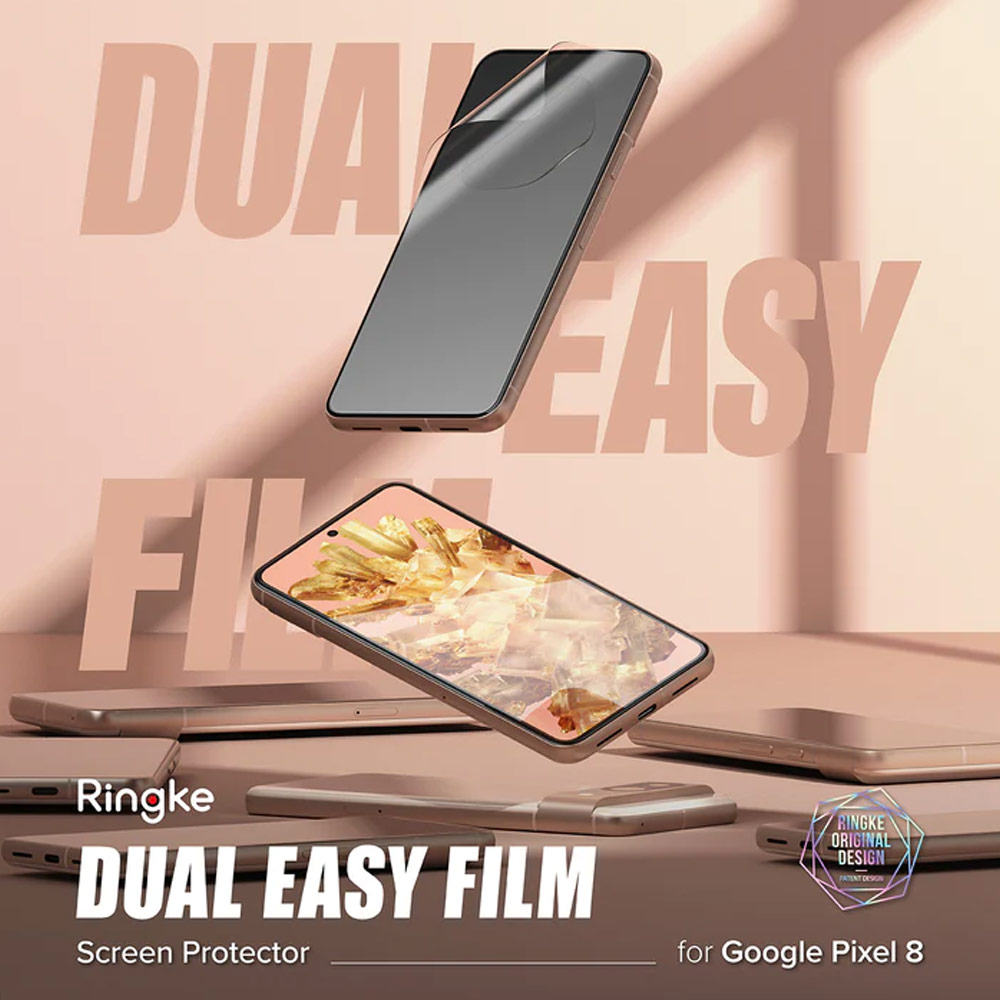 Picture of Google Pixel 8 Screen Protector | Ringke Dual Easy Film Screen Protector with Installation Jig for Google Pixel 8 (Clear 2pcs Pack)