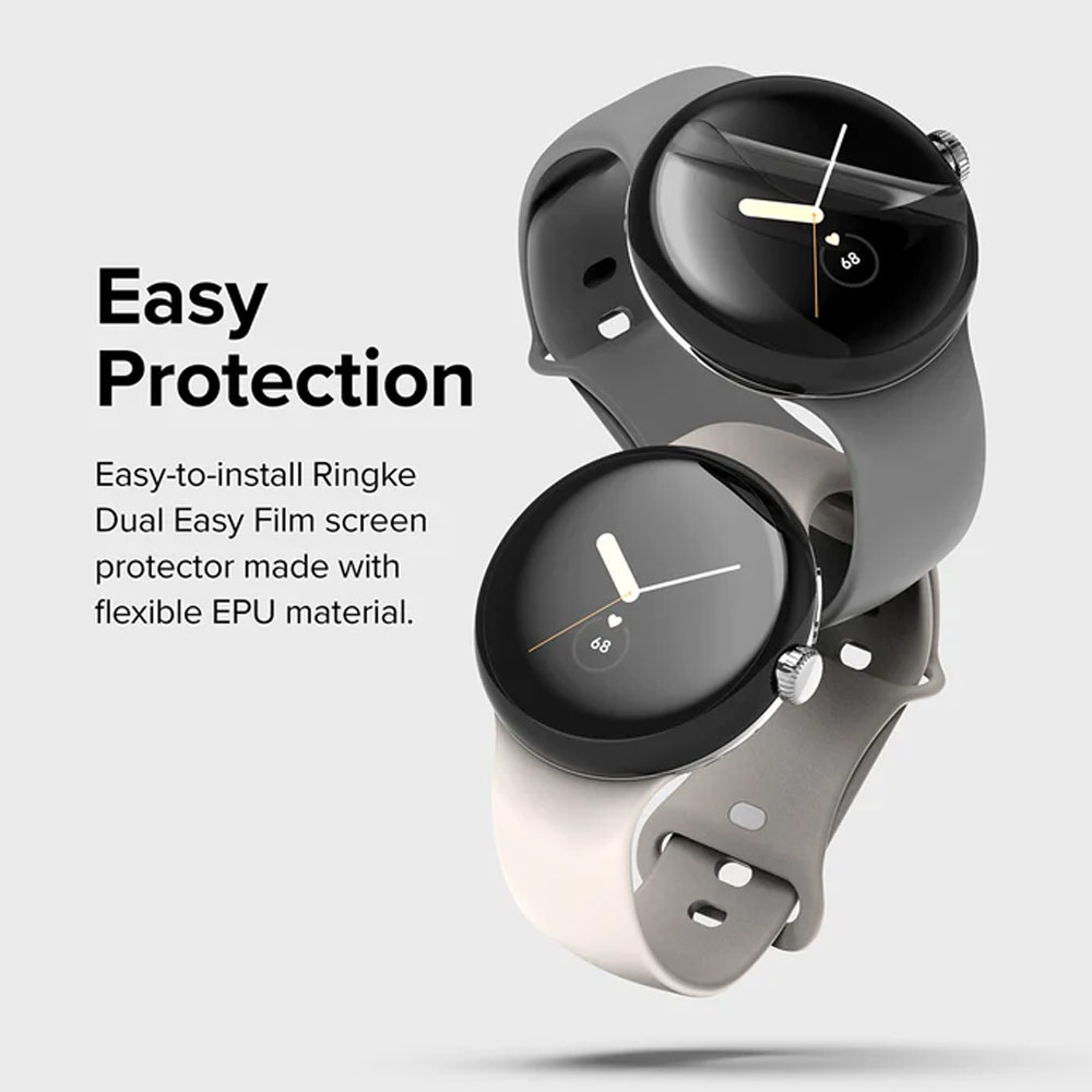 Picture of Google Pixel Watch 41mm Screen Protector | Ringke Dual Easy Film High Quality EPU Self Healing Anti Finger Print Soft Screen Protector for Google Pixel Watch 41mm (Clear) 3pcs