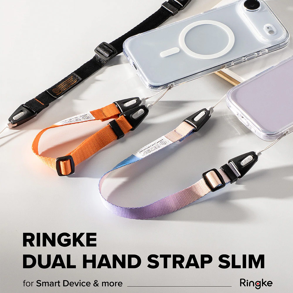 Picture of Ringke High density polyester Dual Hand Strap for Perfect for daily use traveling hiking smartphone Jisulife Portable Handheld Fan Strap (Black)