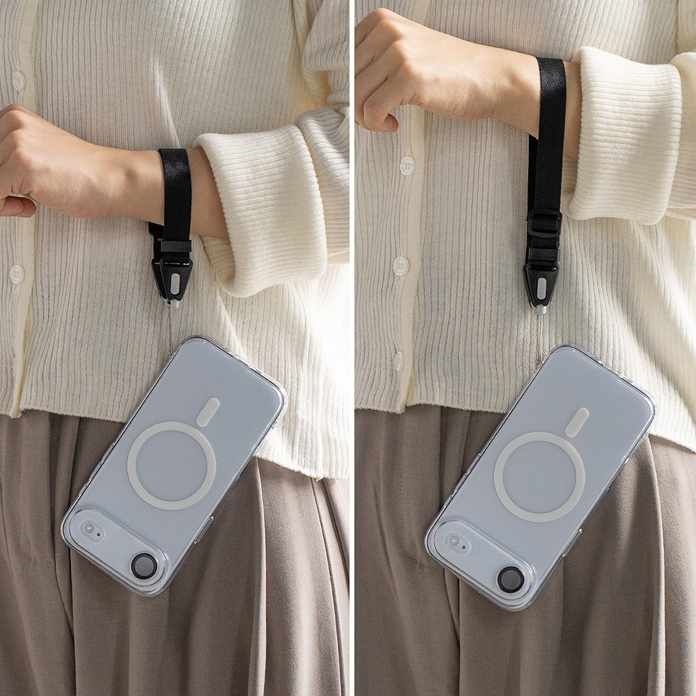 Picture of Ringke High density polyester Dual Hand Strap for Perfect for daily use traveling hiking smartphone Jisulife Portable Handheld Fan Strap (Black)