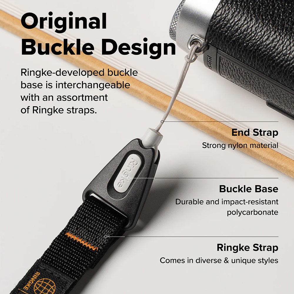 Picture of Ringke High density polyester Dual Hand Strap for Perfect for daily use traveling hiking smartphone Jisulife Portable Handheld Fan Strap (Black)