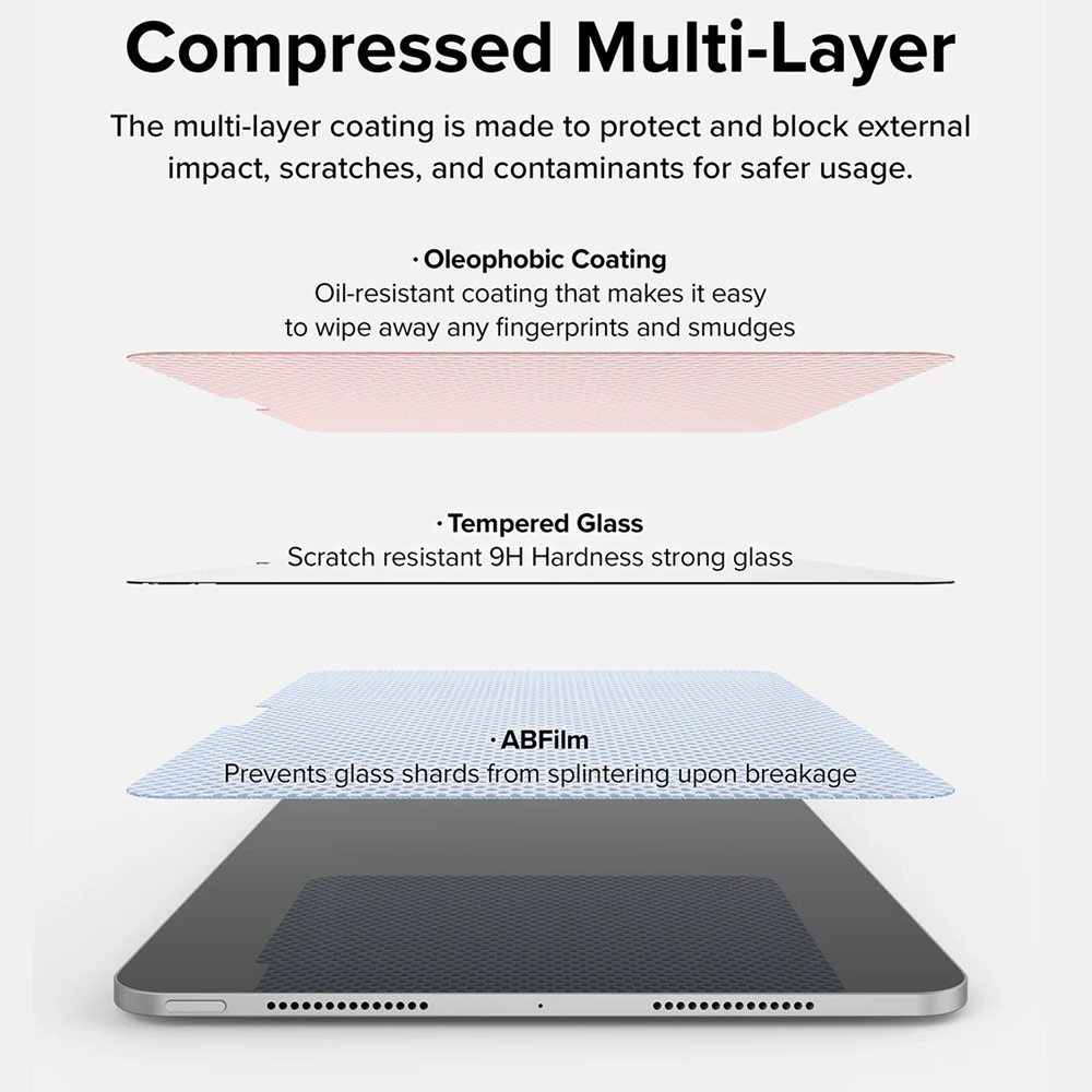 Picture of Apple iPad Pro 11 M4 2024 Screen Protector | Ringke Easy Slide Tempered Glass Screen Protector for iPad Pro 11" M4 7th Gen 2024 (Clear)