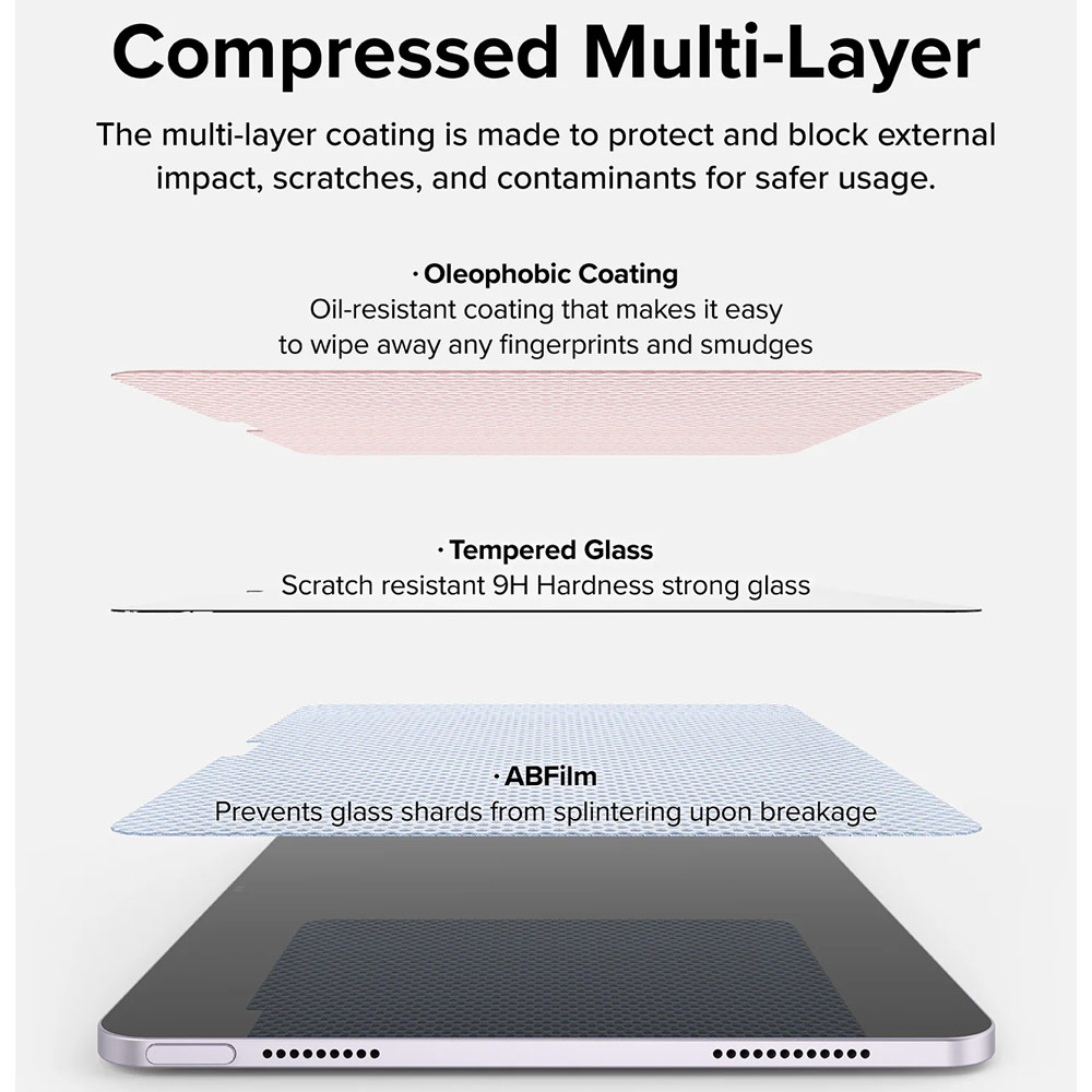 Picture of Apple iPad Air 11 M2 2024 Screen Protector | Ringke Easy Slide Tempered Glass Screen Protector for iPad Air 11" M2 6th Gen 2024 (Clear)