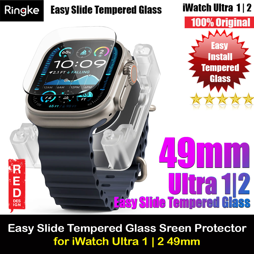 Picture of Ringke Easy Slide Easy Installation Tempered Glass Screen Protector for for Apple Watch Ultra 1 2 49mm (2pcs) Apple Watch 49mm	Ultra- Apple Watch 49mm	Ultra Cases, Apple Watch 49mm	Ultra Covers, iPad Cases and a wide selection of Apple Watch 49mm	Ultra Accessories in Malaysia, Sabah, Sarawak and Singapore 