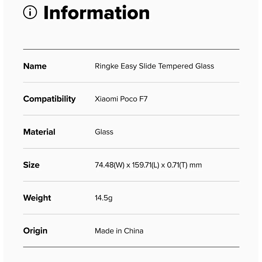 Picture of Xiaomi Poco F7 Screen Protector | Ringke Easy Slide Tempered Glass Screen Protector for Xiaomi Poco F7 (Clear) 2pcs