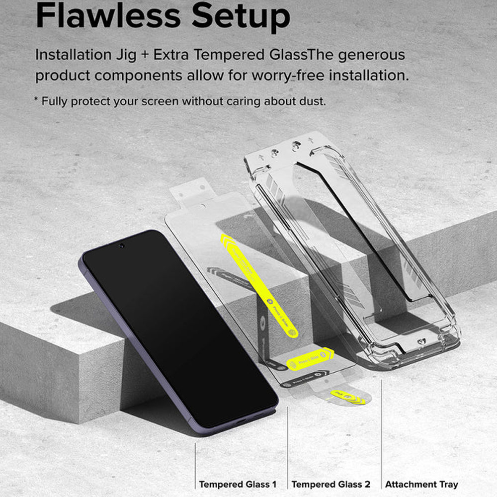 Picture of Samsung Galaxy S24 Screen Protector | Ringke Easy Slide Tempered Glass Screen Protector for Samsung Galaxy S24 (Clear) 2pcs