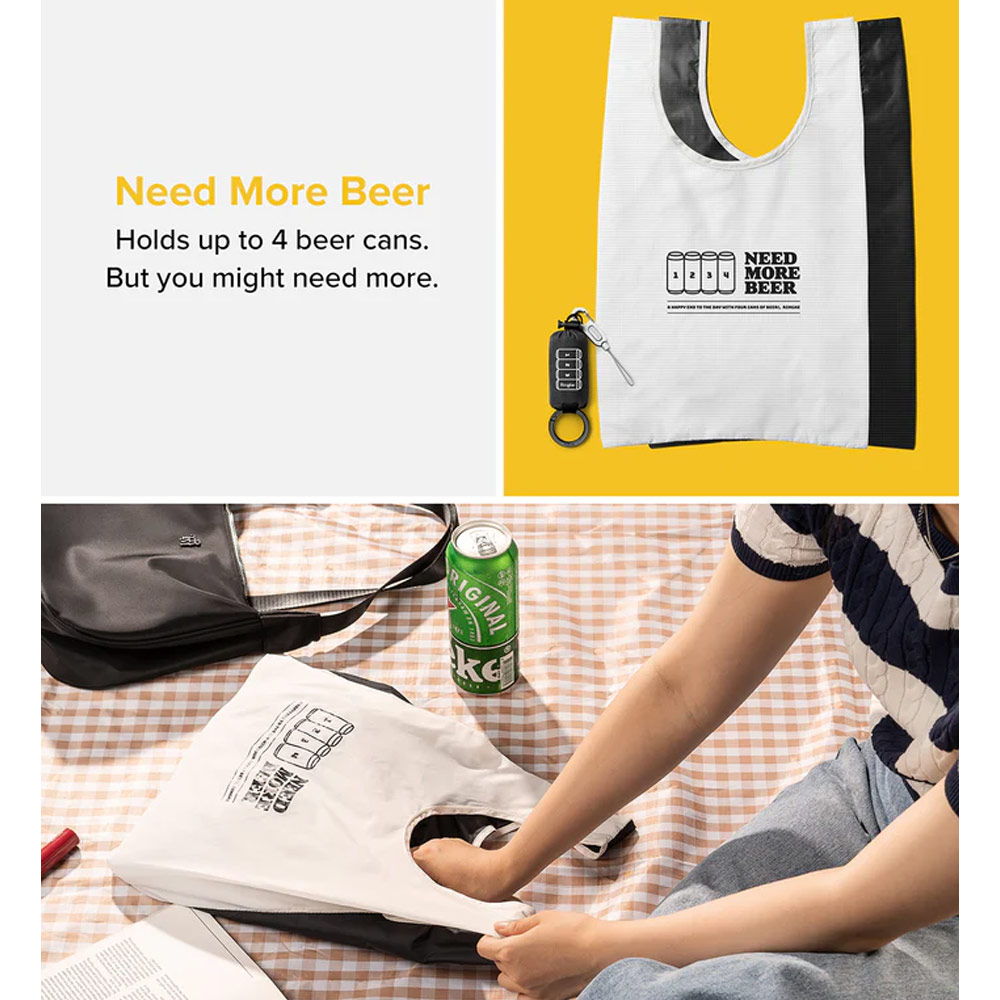 Picture of Ringke Day-Me Nylon Lightweight Easy Folding Hand Carry Bag (Need More Beer)