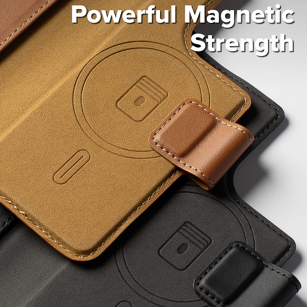 Picture of Apple iPhone 15 6.1 | Ringke Folio Grip Wallet Magnetic Flip Cover Card Holder for iPhone 16 Pro iPhone 16 (Black)