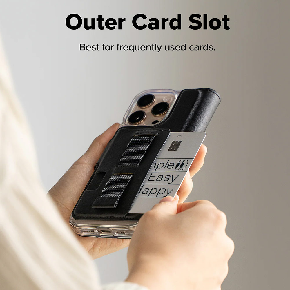 Picture of Apple iPhone 15 6.1 | Ringke Folio Grip Wallet Magnetic Flip Cover Card Holder for iPhone 16 Pro iPhone 16 (Black)