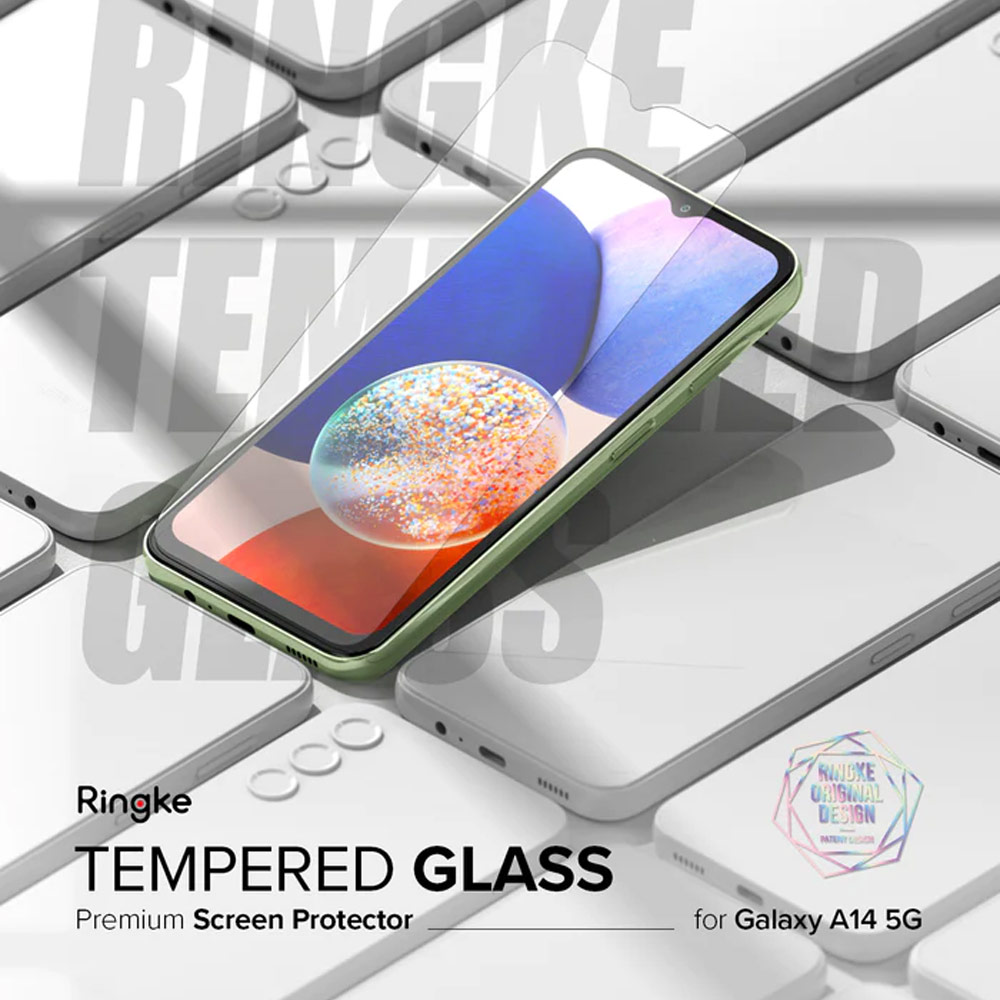 Picture of Samsung Galaxy A14 5G  | Ringke Full Adhesive Full Cover Tempered Glass with Easy Installation Helper Tool for Samsung Galaxy A14 5G (Clear 2pcs)