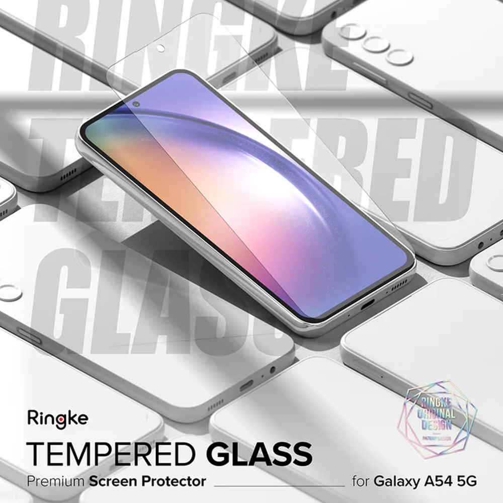 Picture of Samsung Galaxy A54 5G  | Ringke Full Adhesive Full Cover Tempered Glass with Easy Installation Helper Tool for Samsung Galaxy A54 5G (Clear 2pcs)