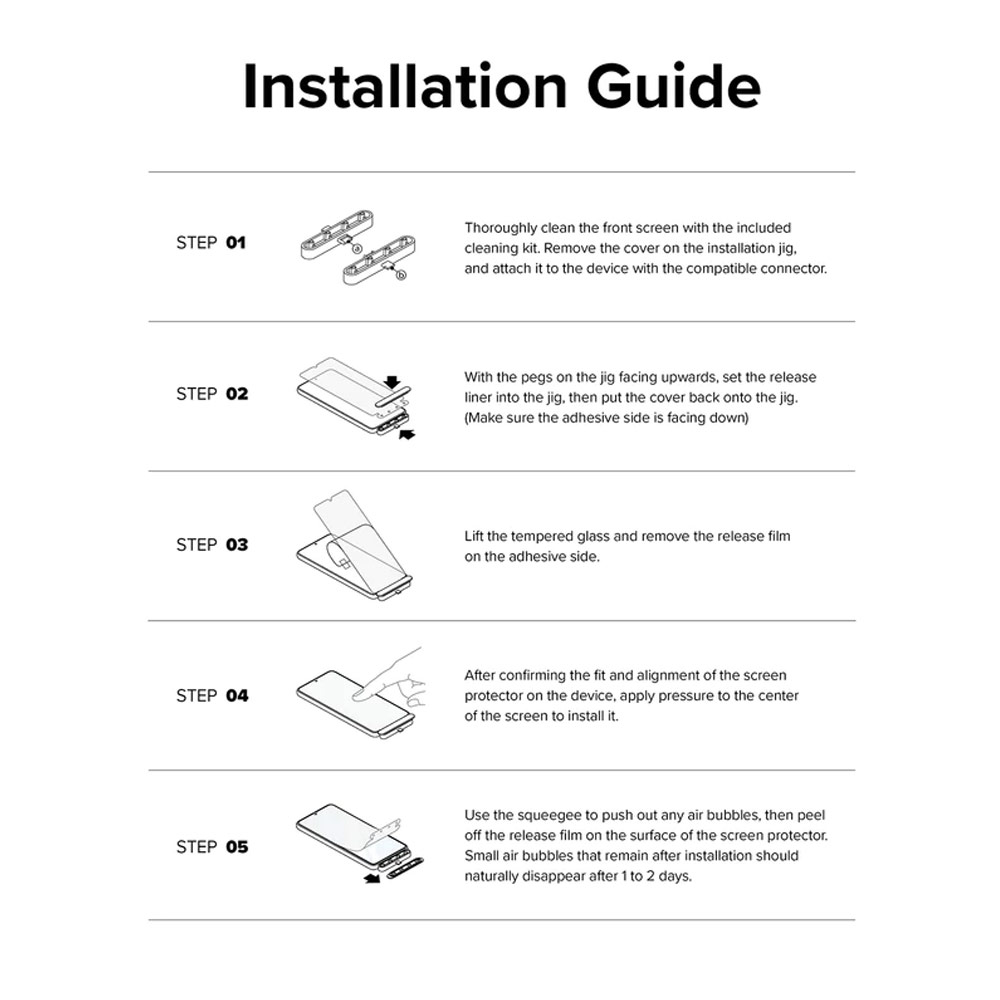 Picture of Samsung Galaxy S23 Screen Protector | Ringke Full Cover Glass Tempered Glass Screen Protector with Installation Jig Tool for Samsung Galaxy S23 (2pcs)