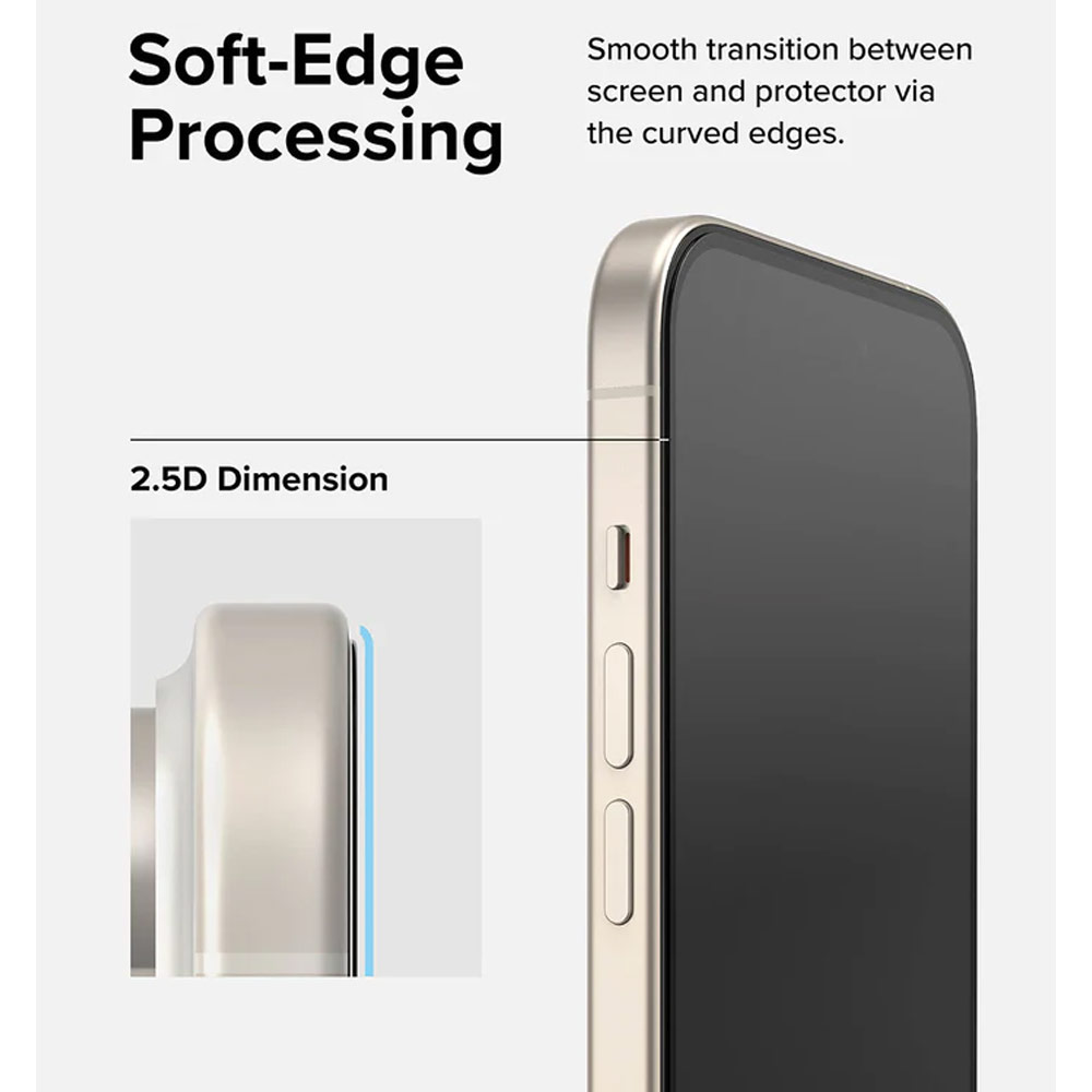 Picture of Apple iPhone 15 6.1 Screen Protector | Ringke Tempered Glass Full Cover Glass Screen Protector with Installation Jig Helper for iPhone 15 6.1 (Black)