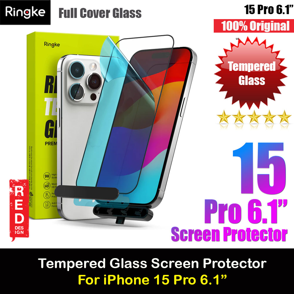 Picture of Ringke Tempered Glass Full Cover Glass Screen Protector with Installation Jig Helper for iPhone 15 Pro 6.1 (Black) Apple iPhone 15 Pro 6.1- Apple iPhone 15 Pro 6.1 Cases, Apple iPhone 15 Pro 6.1 Covers, iPad Cases and a wide selection of Apple iPhone 15 Pro 6.1 Accessories in Malaysia, Sabah, Sarawak and Singapore 