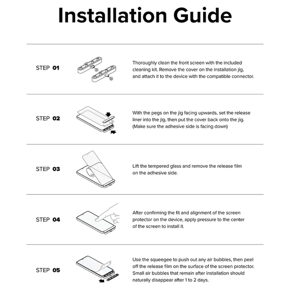 Picture of Apple iPhone 15 Pro Max 6.7 Screen Protector | Ringke Tempered Glass Full Cover Glass Screen Protector with Installation Jig Helper for iPhone 15 Pro Max 6.7 (Black)