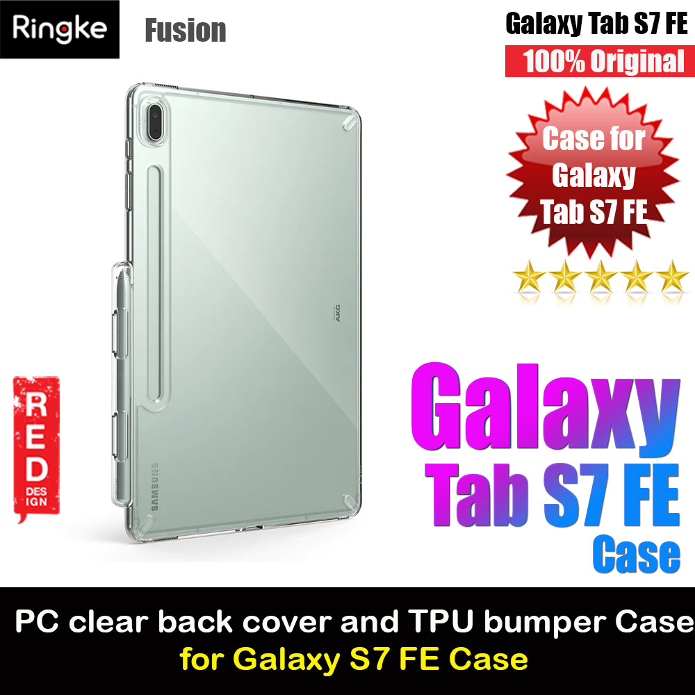 Picture of Ringke Fusion Durable PC Clear Back Cover and TPU Bumper Protection Case for Galaxy Tab S7 FE (Clear) Samsung Galaxy Tab S7 FE- Samsung Galaxy Tab S7 FE Cases, Samsung Galaxy Tab S7 FE Covers, iPad Cases and a wide selection of Samsung Galaxy Tab S7 FE Accessories in Malaysia, Sabah, Sarawak and Singapore 