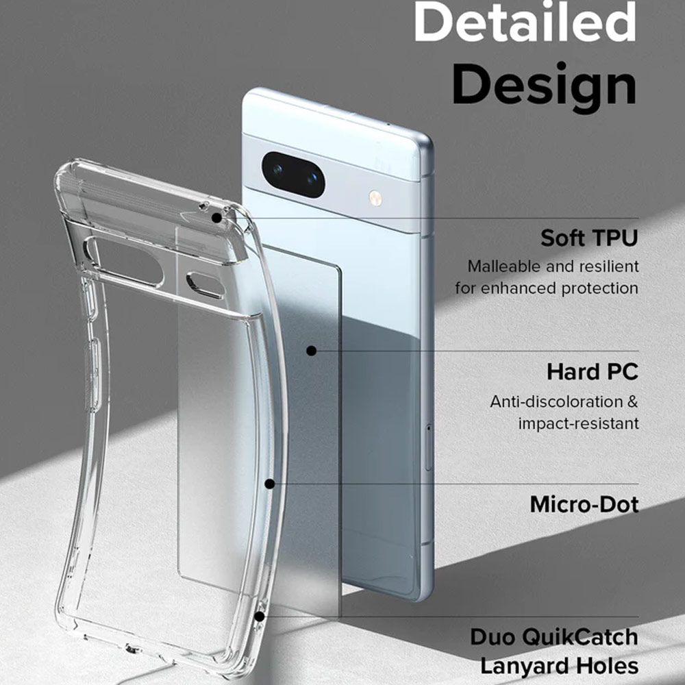 Picture of Google Pixel 7a  | Ringke Fusion Hybrid Clear Protection for Google Pixel 7a (Matte Clear)