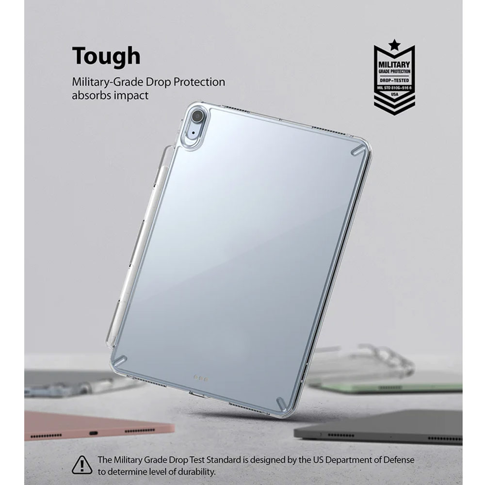 Picture of Apple iPad Air 10.9 5th Gen 2022 Case | Ringke Fusion Clear Back Cover Case with Pencil Holder for iPad Air 5 2022 iPad Air 4 10.9 (Clear)