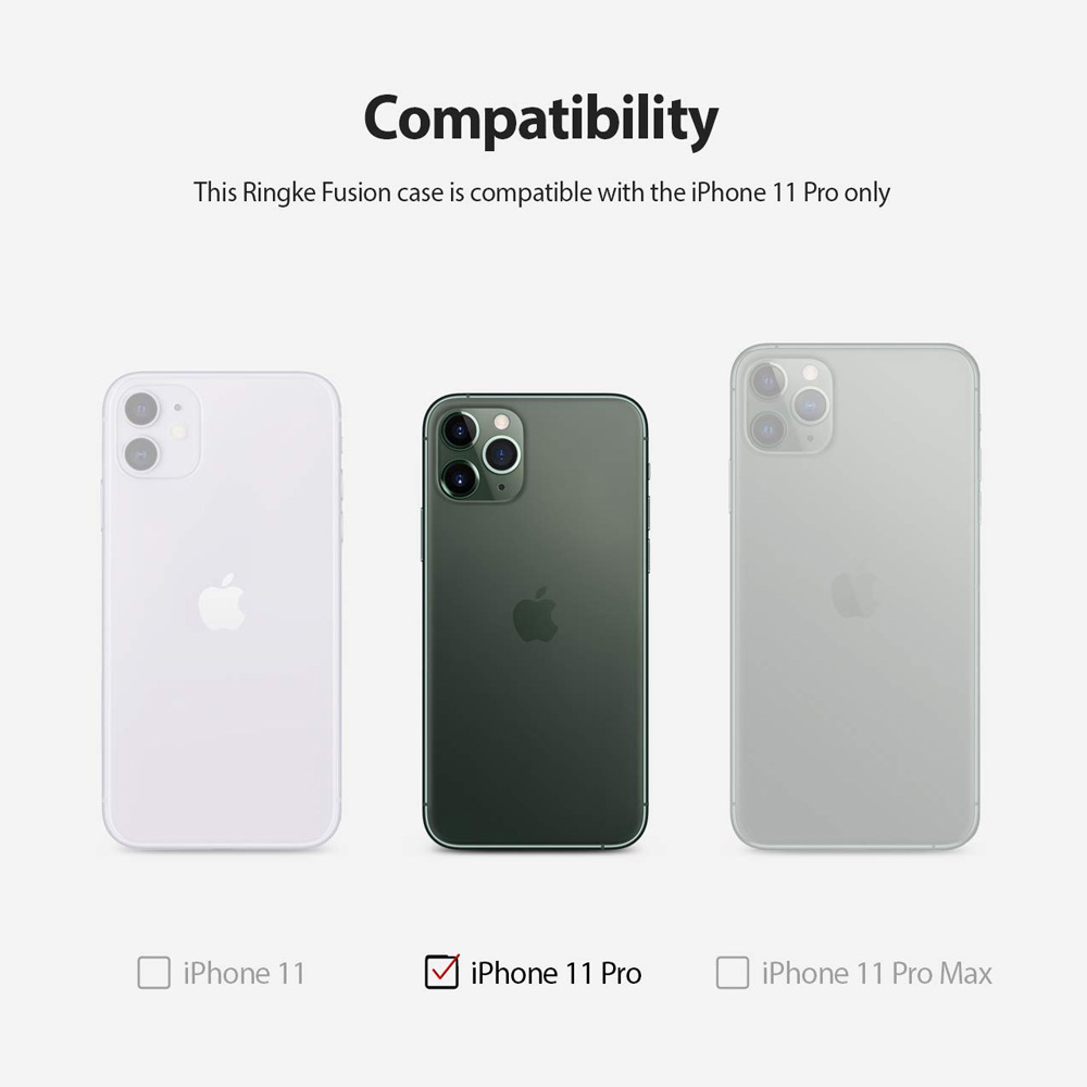 Picture of Apple iPhone 11 Pro 5.8  | Ringke Fusion Matte Anti Fingerprint Extreme Tough Protection for Apple iPhone 11 Pro 5.8 (Matte Clear)