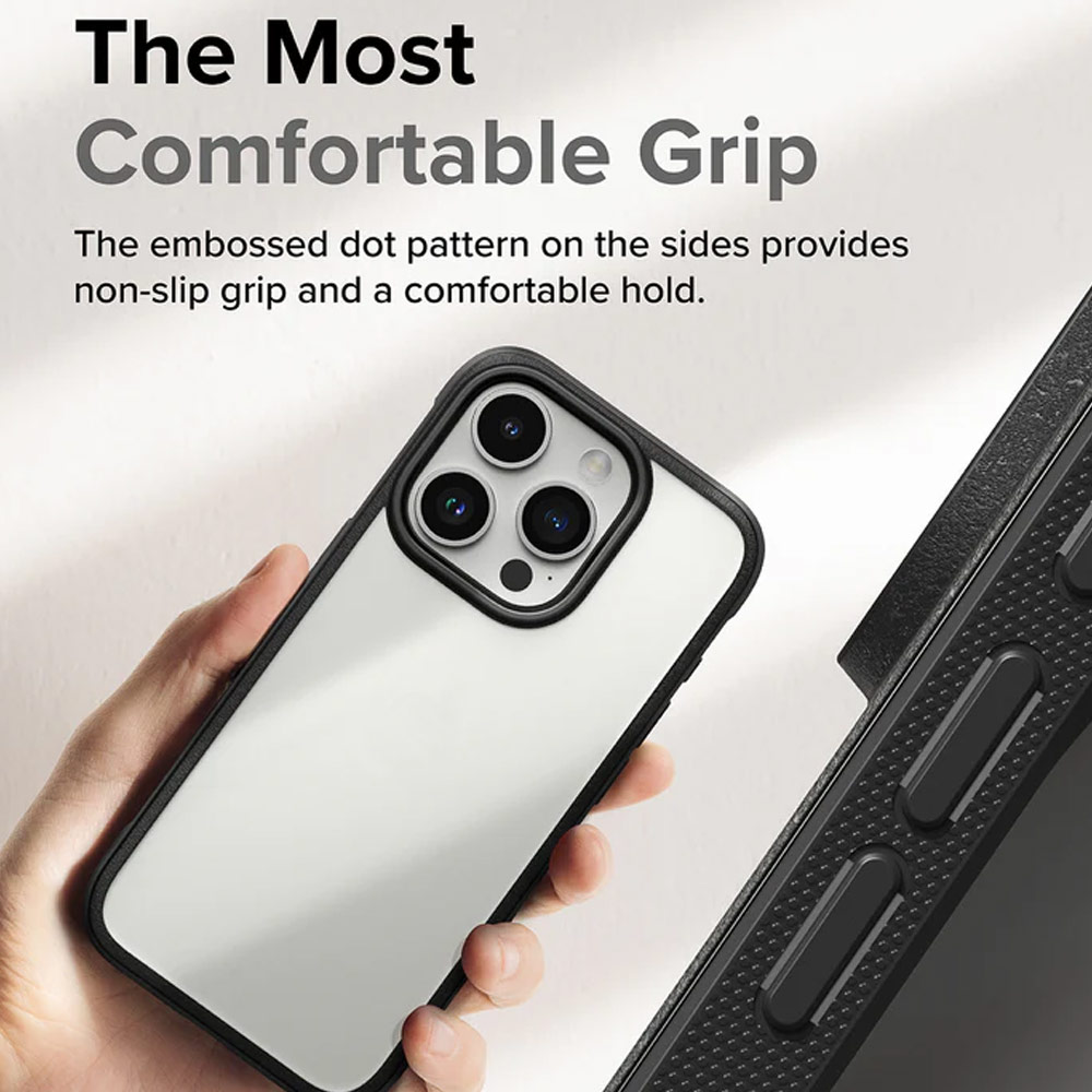 Picture of Apple iPhone 15 Pro Max 6.7 Case | Ringke Fusion Bold Anti Yellow Back Plate Drop Protection Case for Apple iPhone 15 Pro Max 6.7 (Matte Gray)